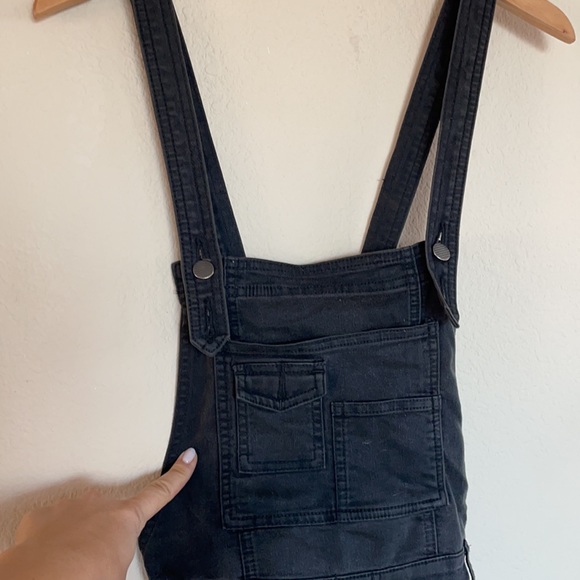 SOLD Washed Denim Overall Black Size 26 Free People - Picture 4 of 6